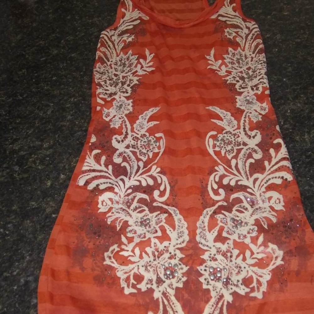 Orange racer back The Buckle tank top